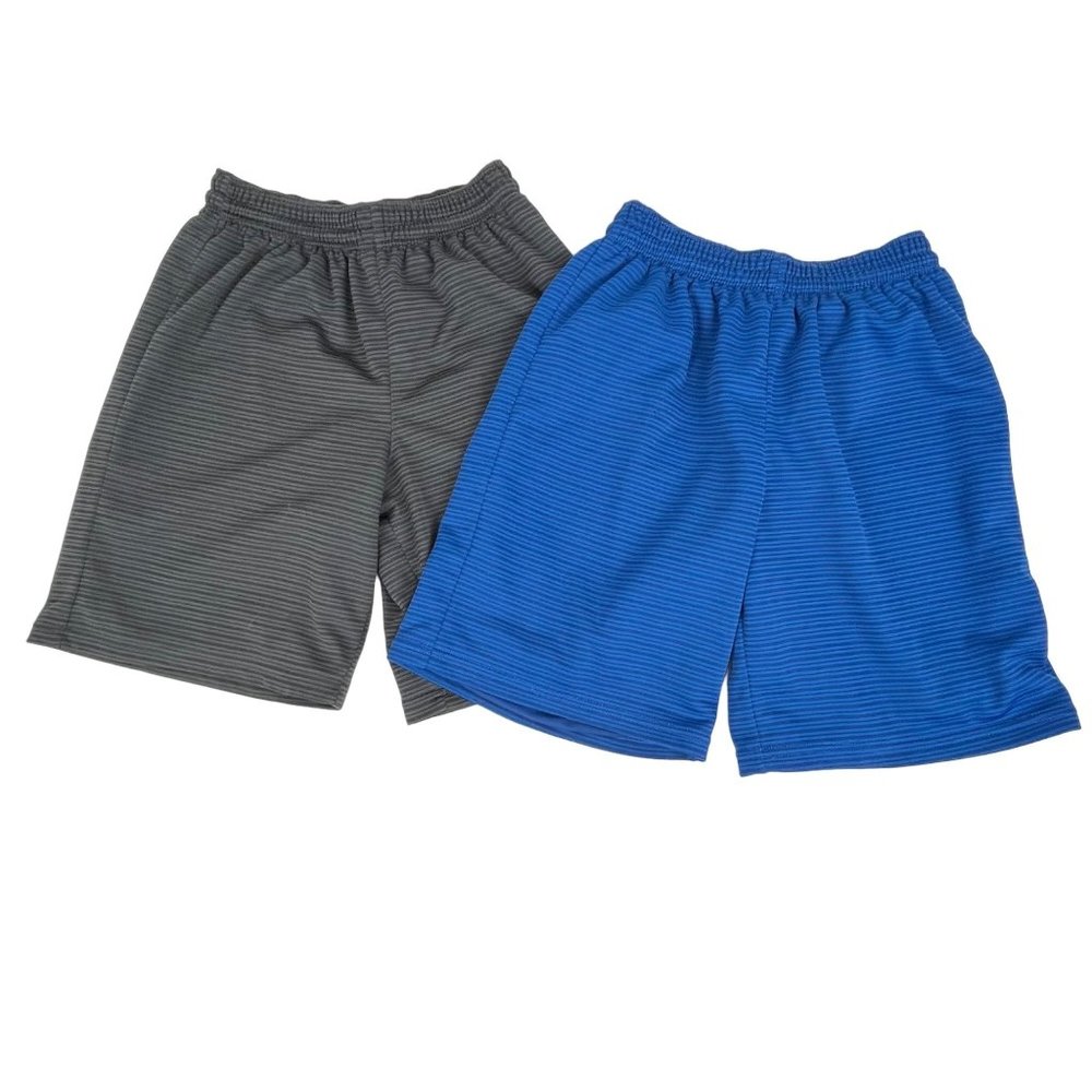 BCG Bundle of 2 Boys Athletic Shorts Gray/Blue Sz. S